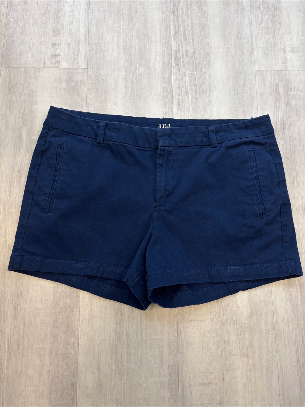 a.n.a Navy Tailored Cotton-Blend Twill Shorts